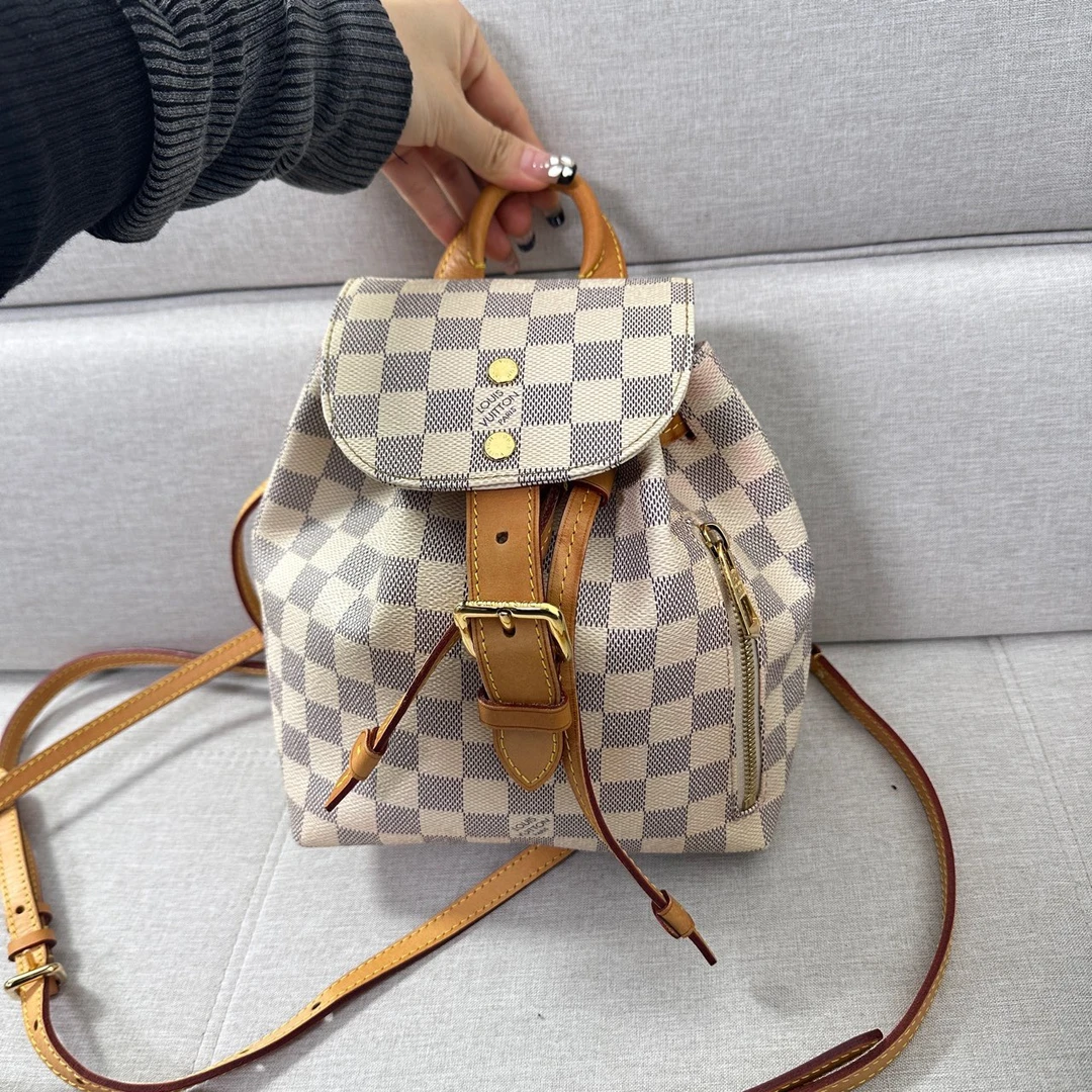 95新 LouisVuitton/路易威登 LV白棋盘格双肩包｜JM