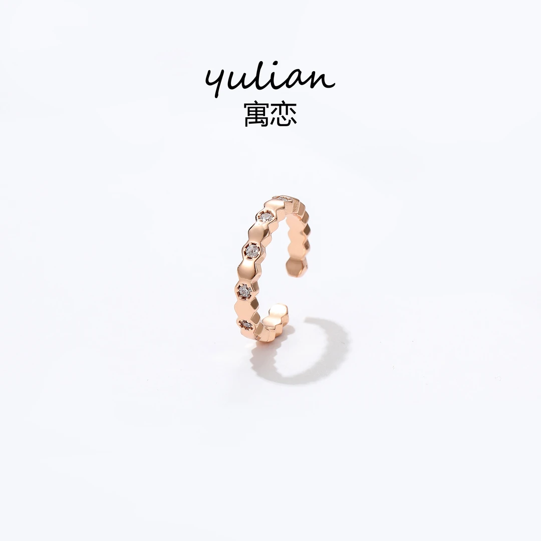 时尚精工蜂巢开口戒指一OJZ-4007