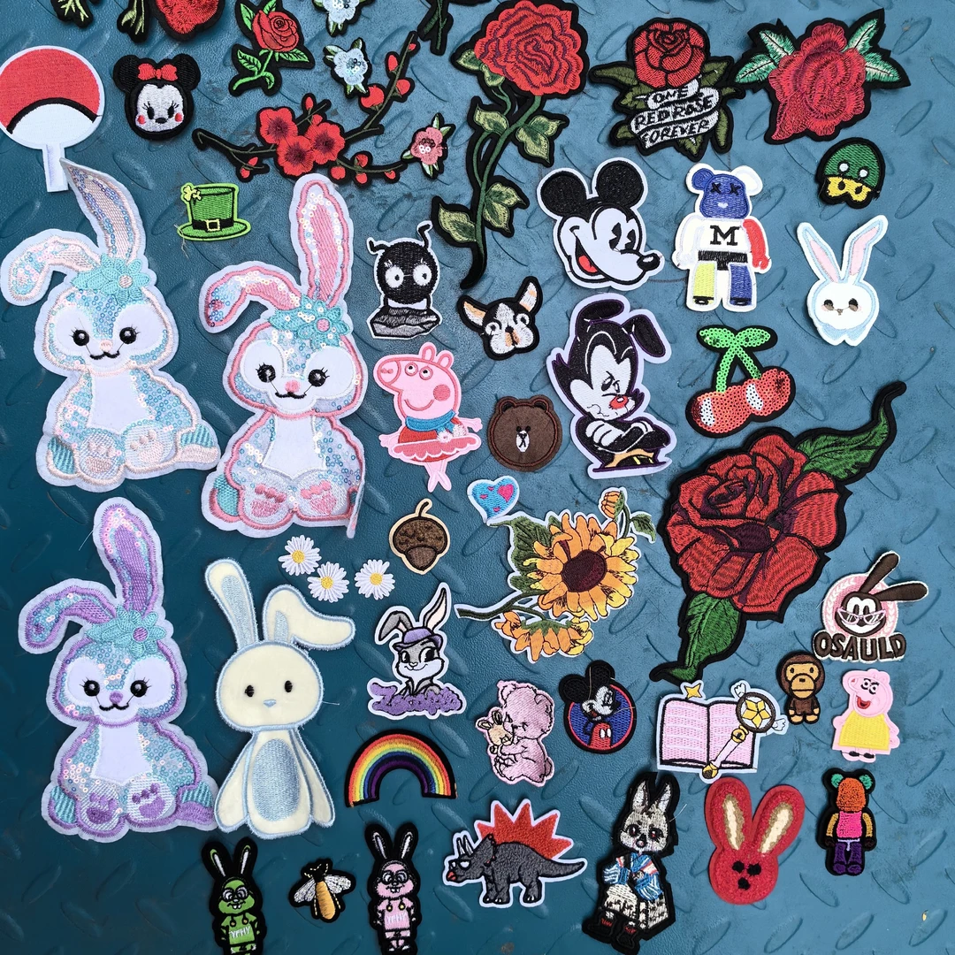 随机发货卡通布贴补丁刺绣花贴