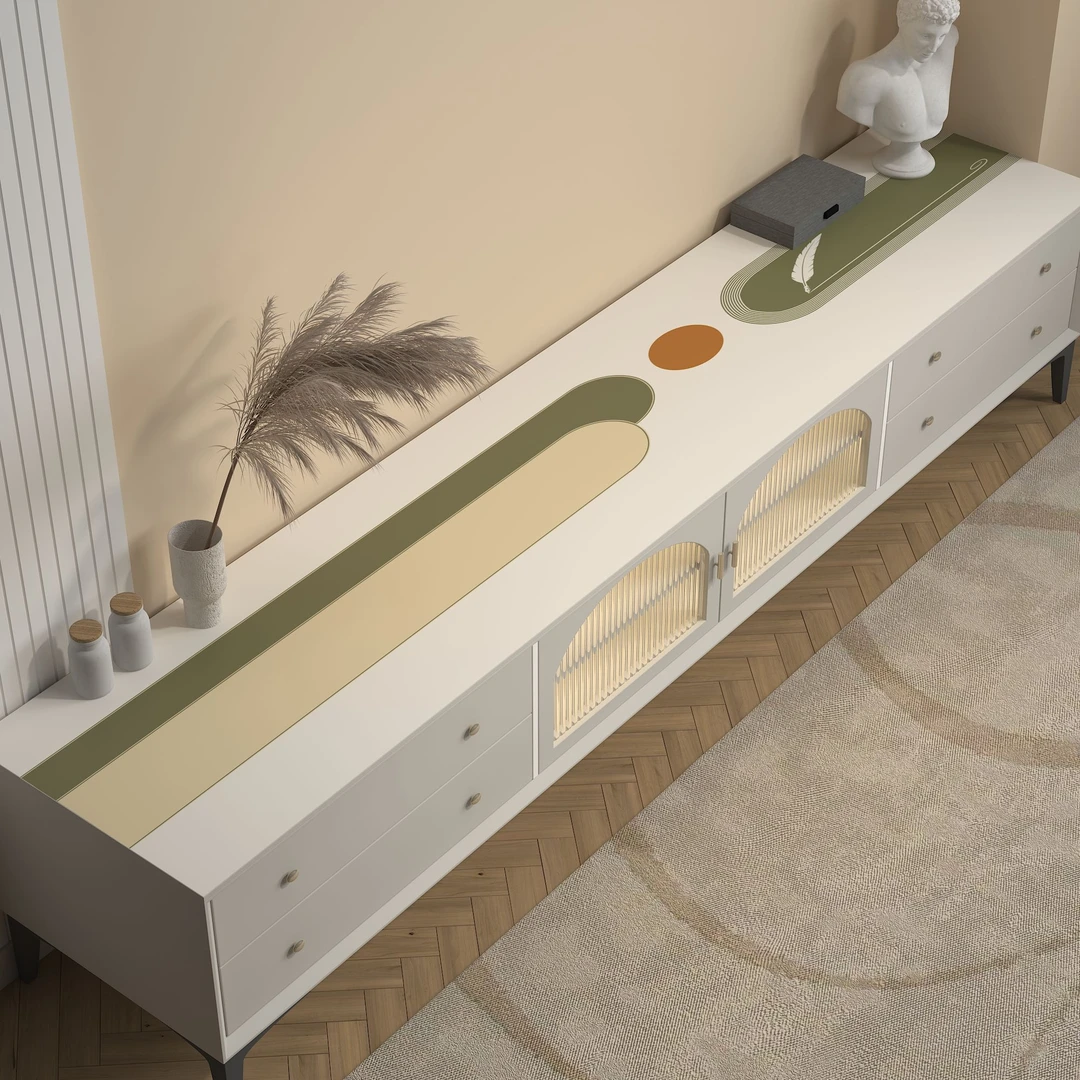 轻奢餐边柜垫子入户鞋柜垫防烫方形桌面垫电视柜垫台面防水桌布