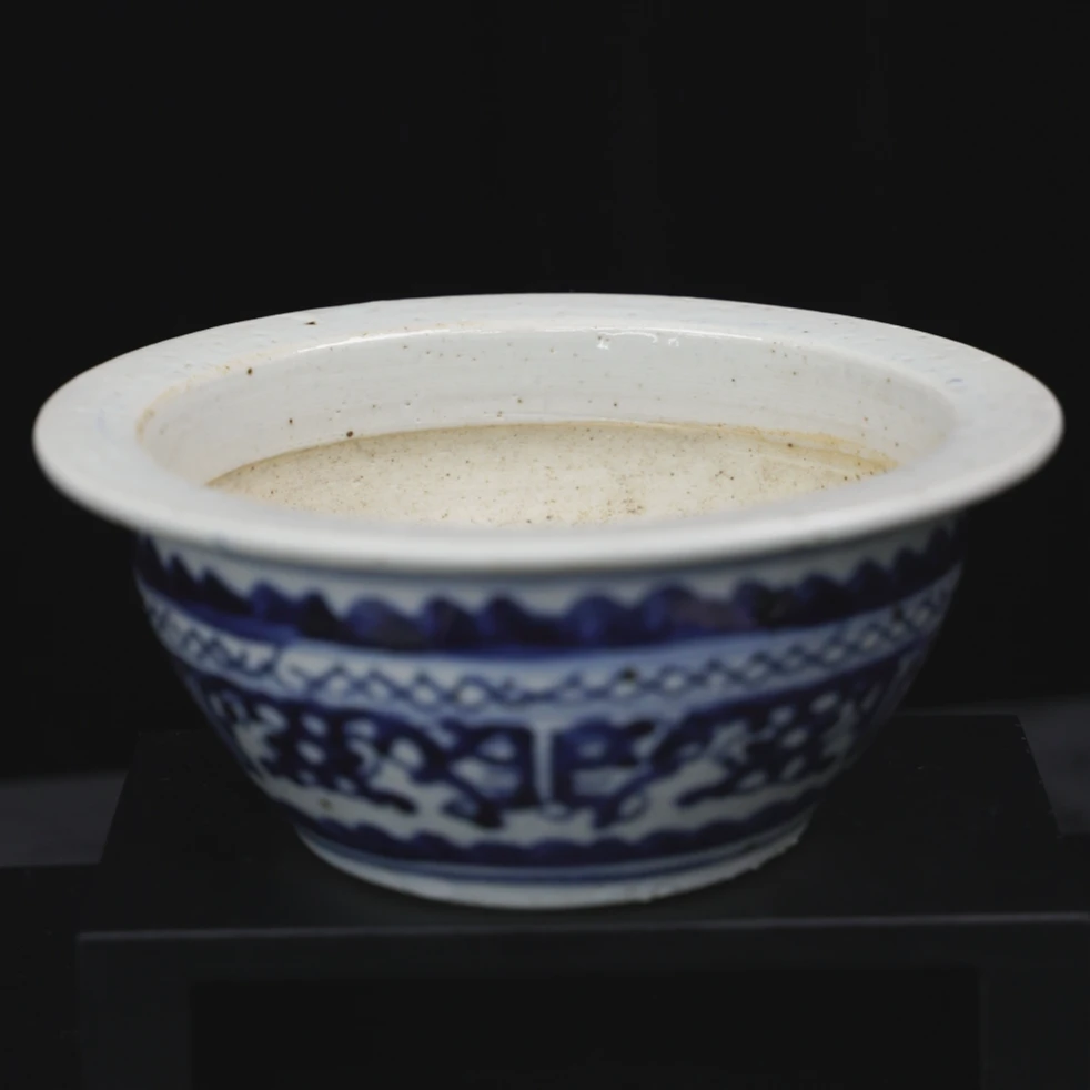 甲19022 清中期青花夔龙纹香炉 全品 古瓷器真品 鉴定古代