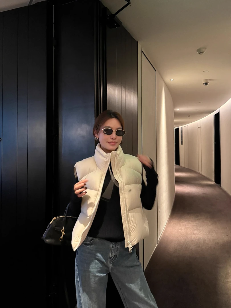 YANGLE_羽绒马甲女外穿韩国高级感2025冬季新款叠穿洋气时髦上衣