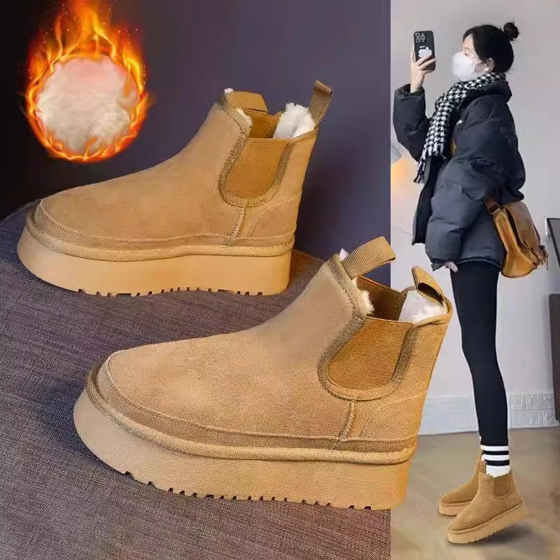 东北雪地靴女冬季加绒加厚防滑棉鞋2024新款保暖短靴百搭厚底靴子
