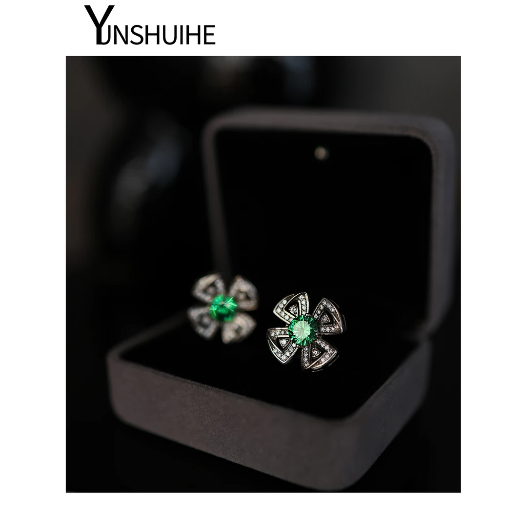 非金属仿珍珠耳饰 法式外出立体花朵耳钉-WH240216