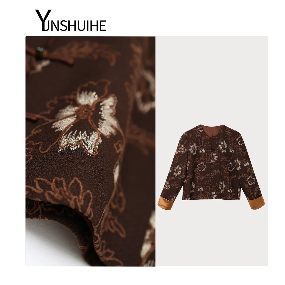YUNSHUIHE/云水禾【宋世极简】新中式刺绣复古上衣-ZS24601