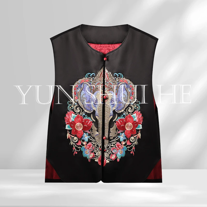 YUNSHUIHE/云水禾【吉象如意】新中式国风中式刺绣马夹-WS240931