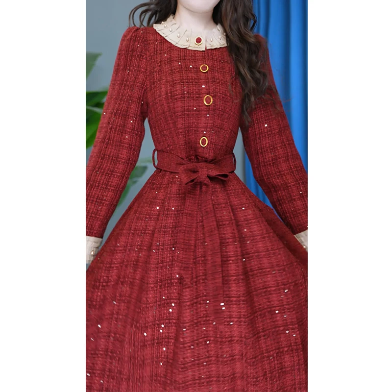 收腰显瘦气质洋气时尚中长款修身连衣裙