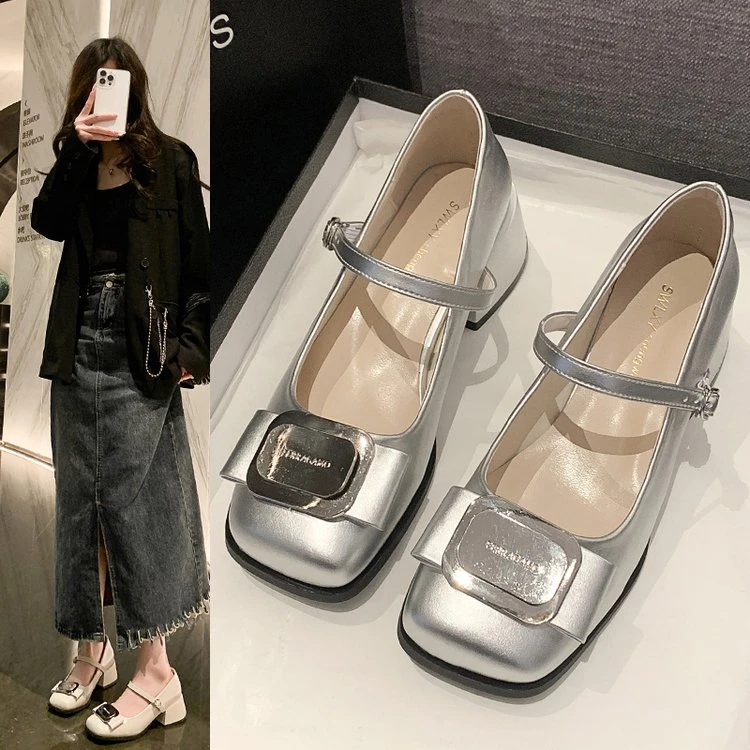 【老张专属】福利高跟玛丽珍小单鞋方扣