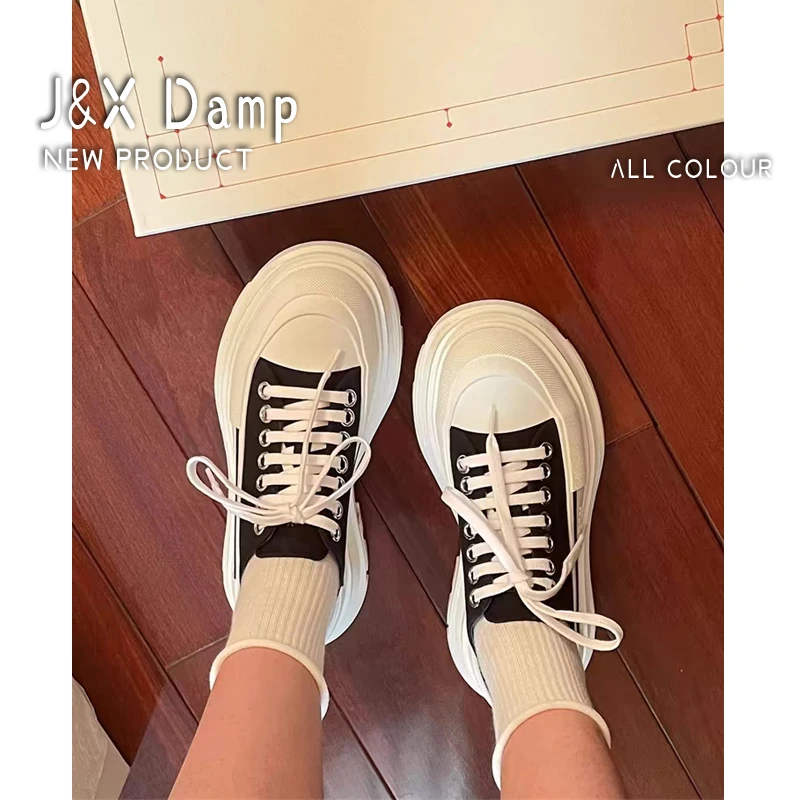【双11大促】布鞋2024新款麦昆潮流女运动松糕厚底增高网红秋女鞋