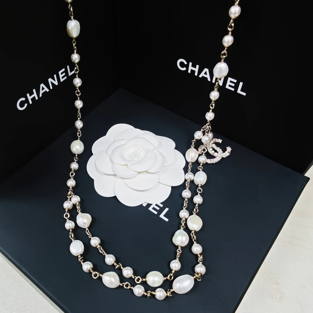 全新未使用 Chanel/香奈儿 项链双层百搭时尚气质珠珠长款