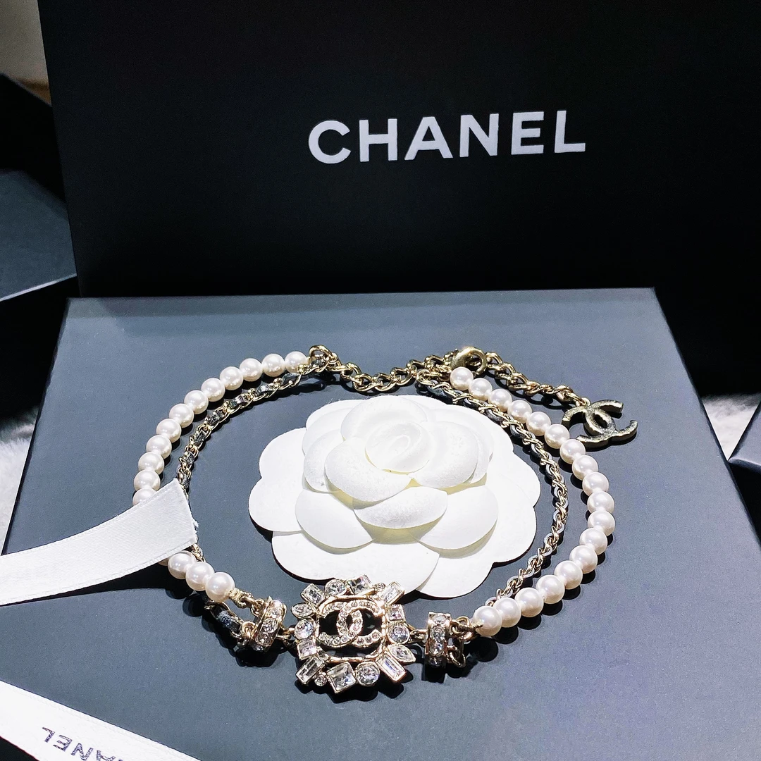 全新未使用 Chanel/香奈儿 项链/双层/梯方钻/巴洛克/手工/公主
