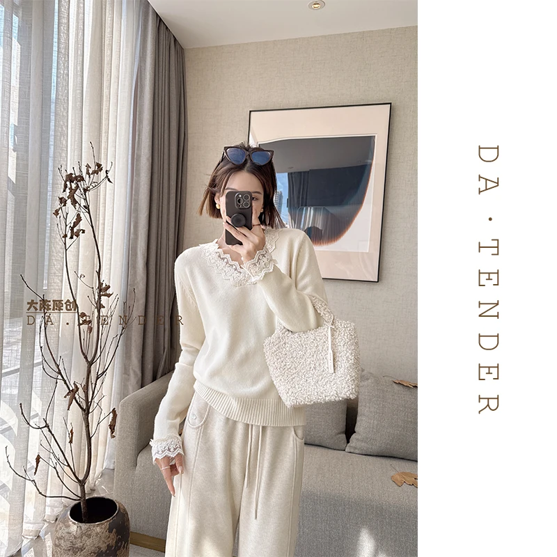DA·Tender-“花边圆舞曲毛衣”秋冬气质时尚百搭温柔显瘦