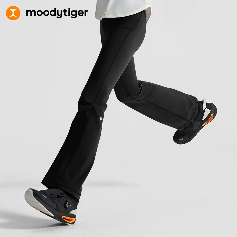 moodytiger女童喇叭裤季新款柔软弹力透气运动微喇裤【H】