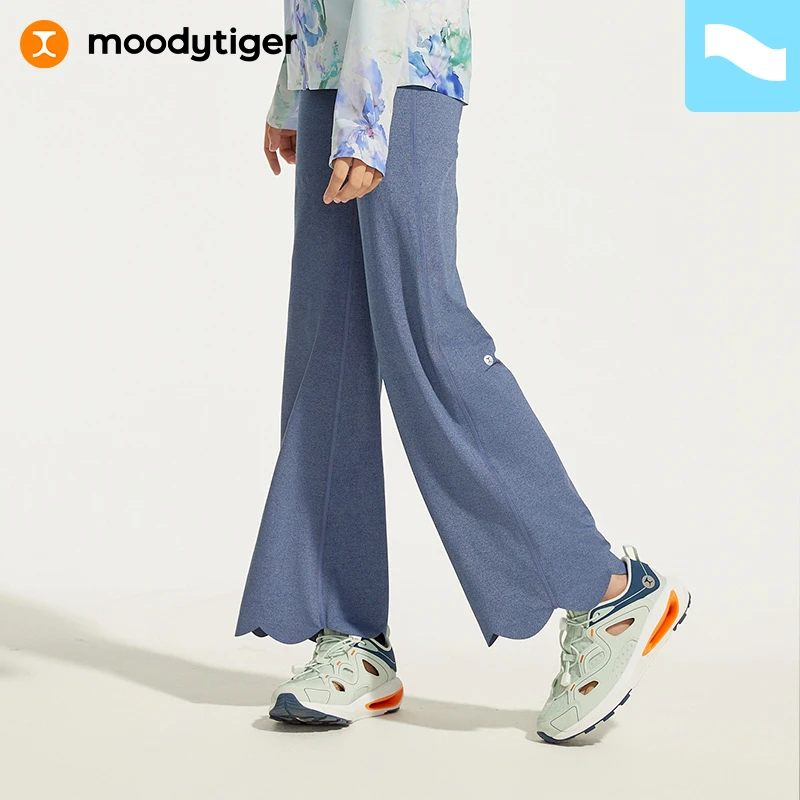 moodytiger女童轻薄紧身裤夏季新款凉感运动喇叭裤|小轻风【H】