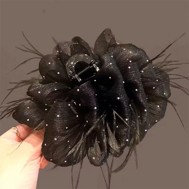 发夹抓夹气质百搭黑色头饰发饰优雅网红时尚发卡复古ins超仙韩版