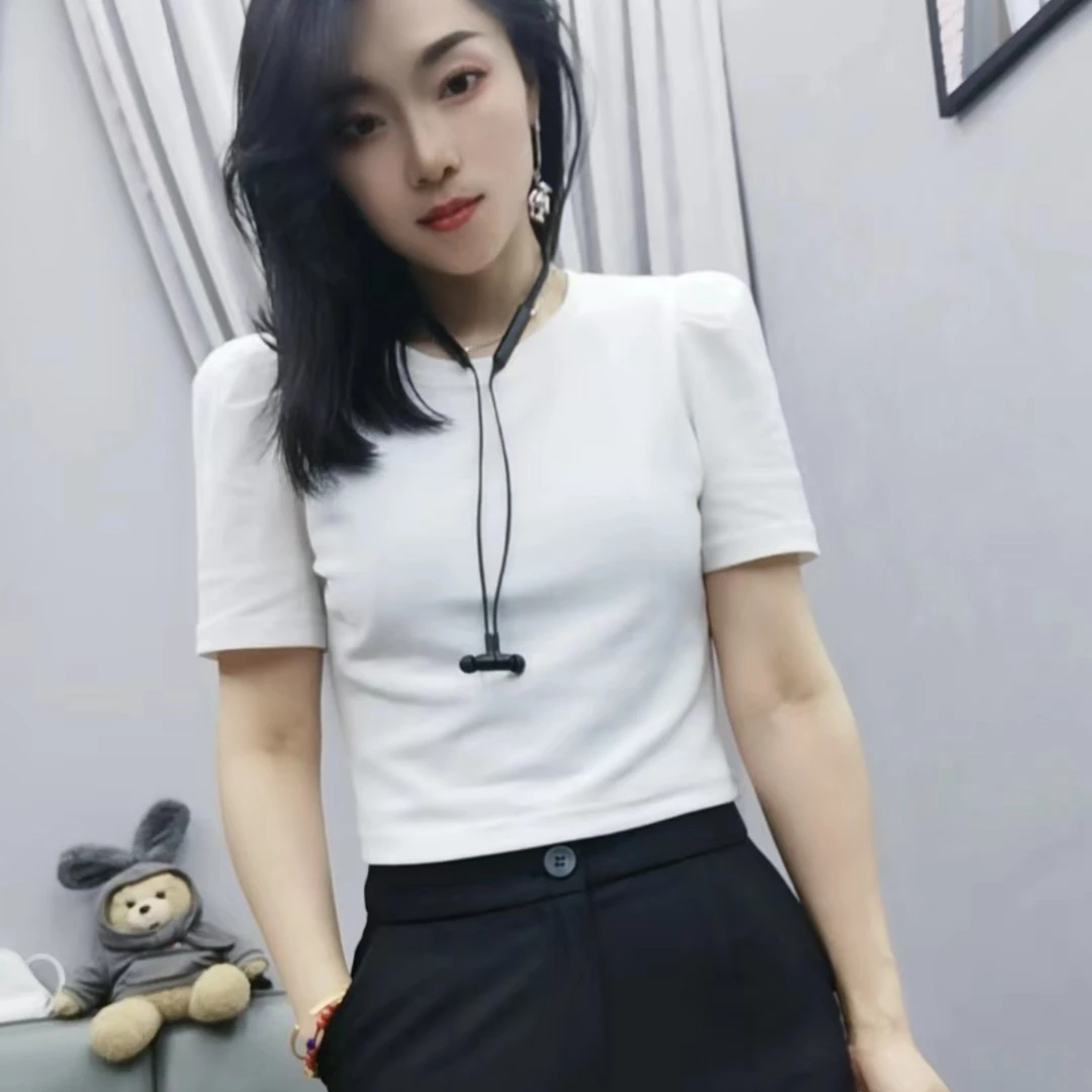 《谢小妹夏季小众设计纯色百搭显瘦时尚t恤