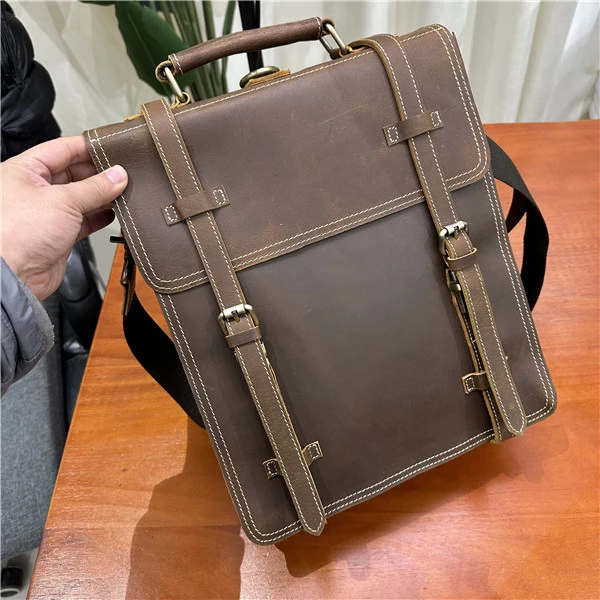 亦客亦品男包 牛皮双肩包 单肩包 斜挎包 头层牛皮 复古个性独特