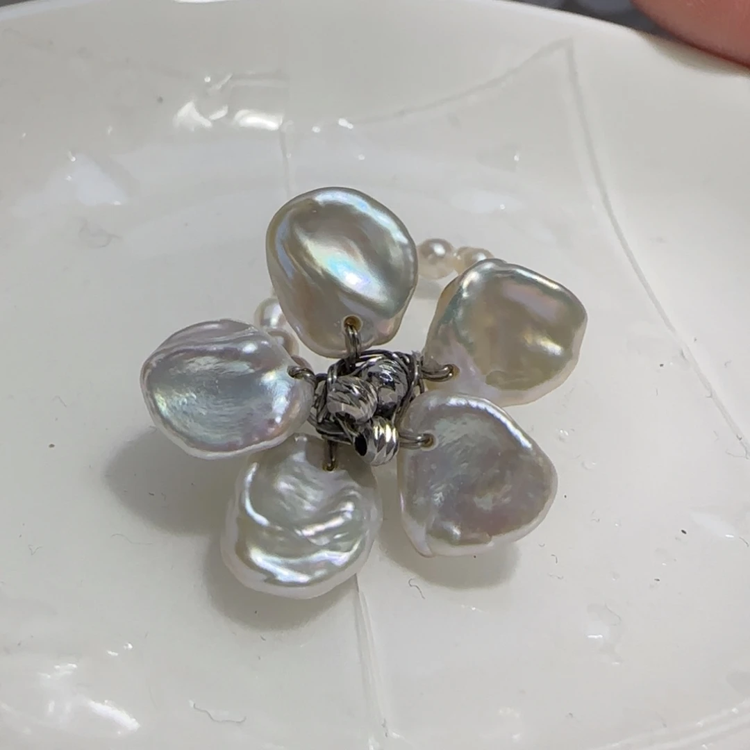 【闪购商品】淡水珍珠戒指银S925镶嵌74