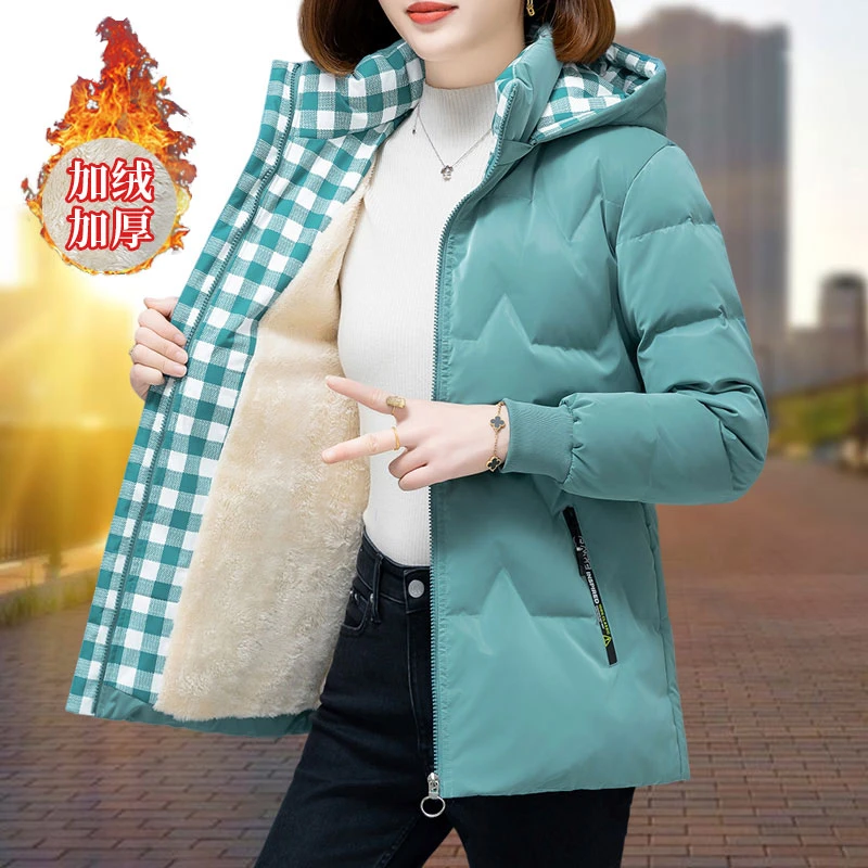 亮面棉衣棉服女冬季2023新款时尚宽松保暖中年妈妈加绒加厚外套