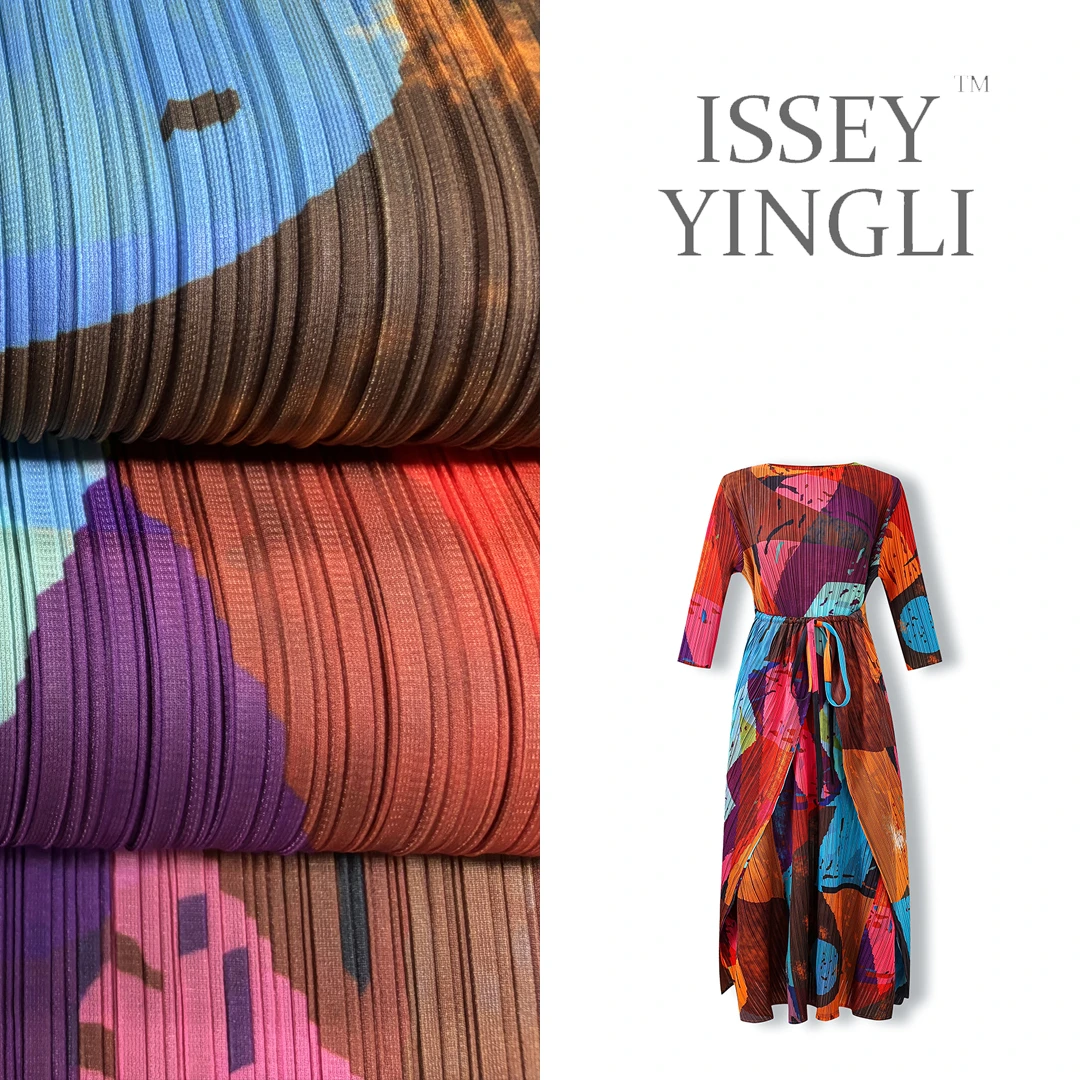 繁花褶皱女士宽松连衣裙影视剧马伊琍同款气质女装连衣裙1014