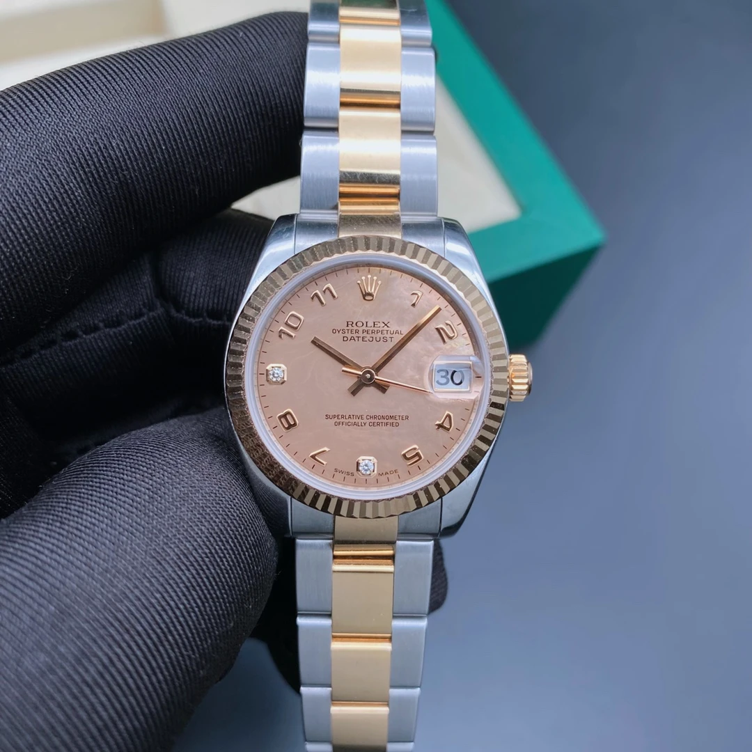 99新 Rolex/劳力士 日志178271三文鱼盘面/机械女表/表径31/单表
