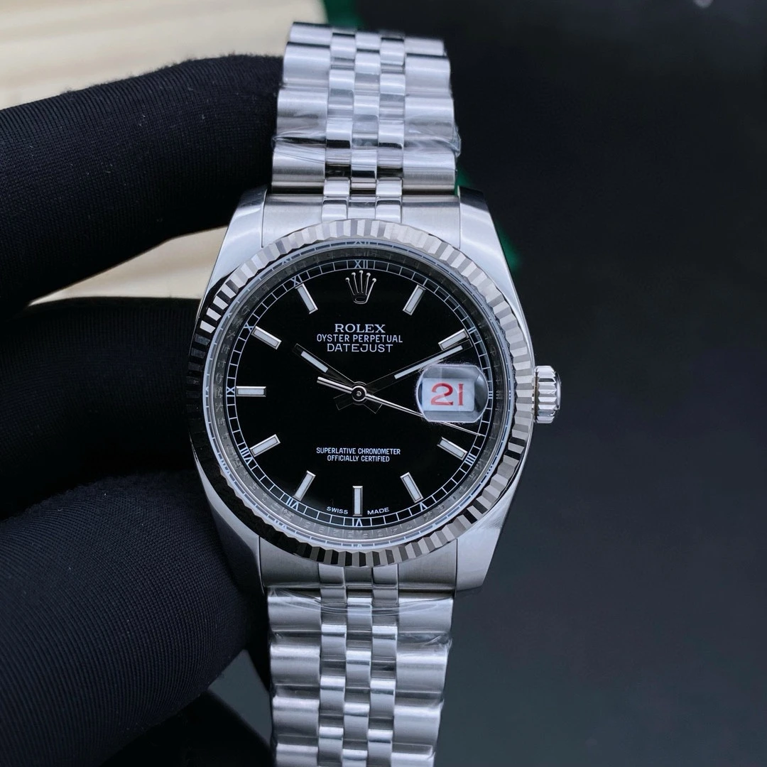 99新 Rolex/劳力士 日志116234/黑盘条钉/机械男表/表径36