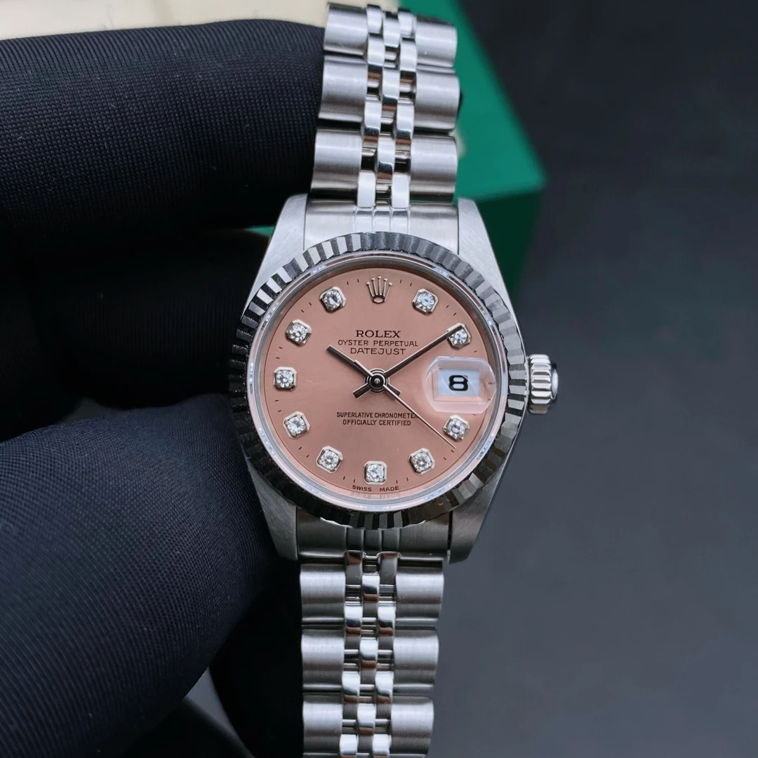 99新 Rolex/劳力士 日志79174粉盘单表/经典机械女表/表径26