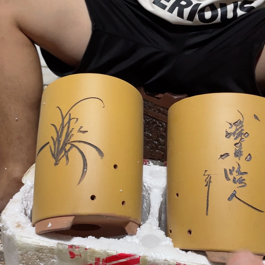 紫砂花盆口径17高22……