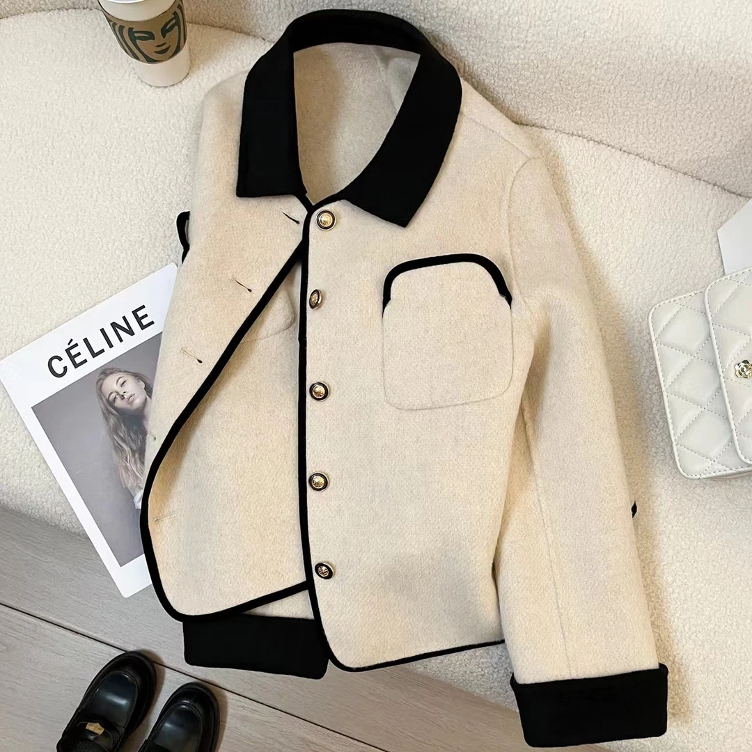 【05升级版】2024新款高定双面羊毛小香风外套
