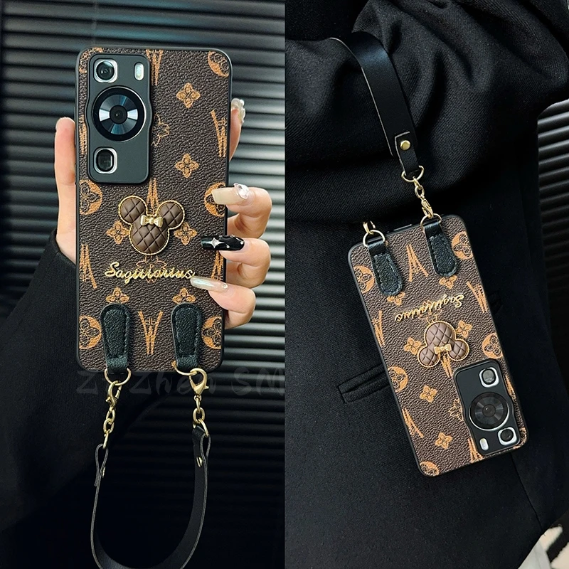 适用华为p60手机壳新款p60pro套huawei高级ins轻奢皮纹p60art女款