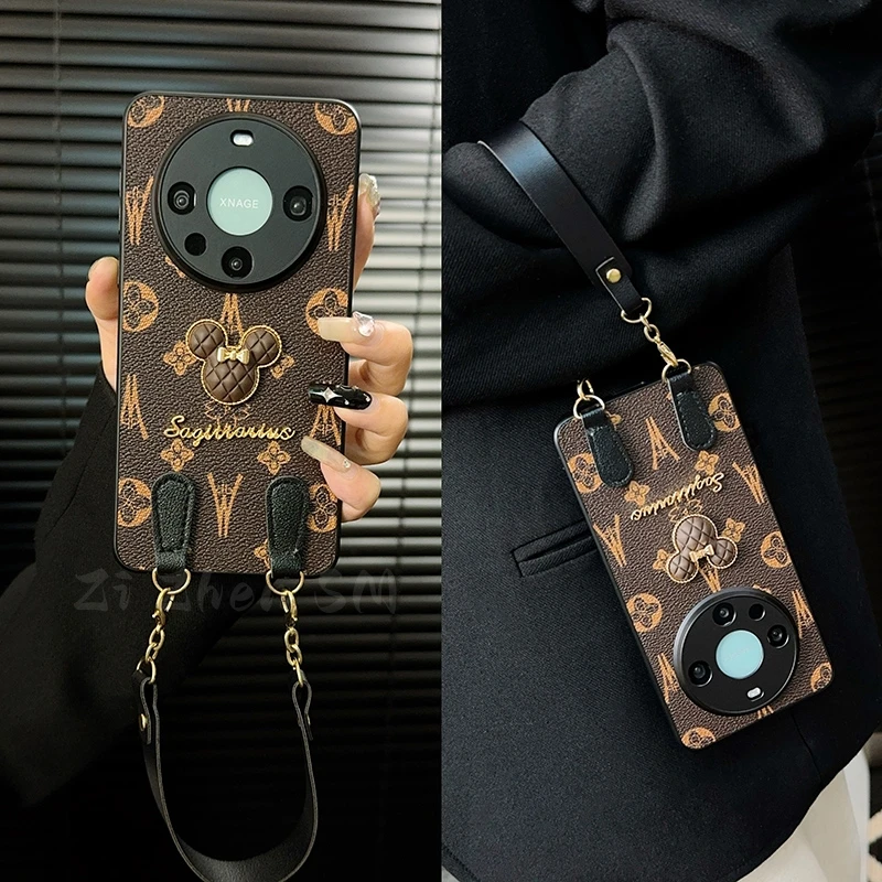 适用华为mate60pro手机壳新款mate60套高级70轻奢皮纹50女款p40p+