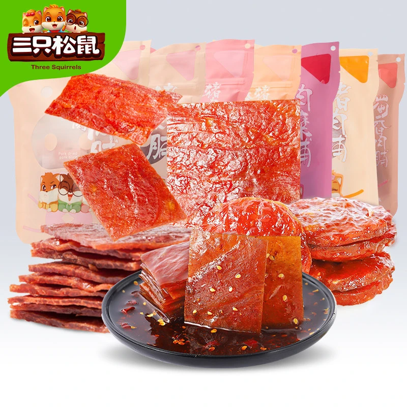 三只松鼠幸福猪肉脯100g休闲办公室零食小吃靖江风味特产猪肉干