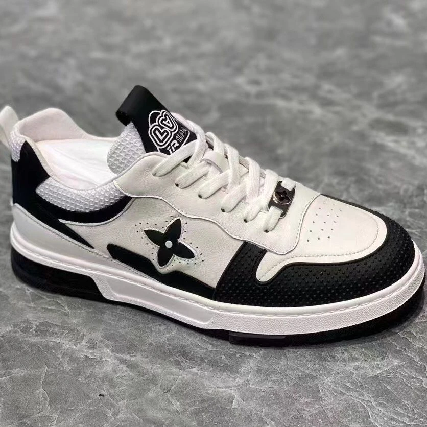 欧洲站男鞋2023新款老爹鞋男士真皮运动休闲鞋厚底小白鞋潮流板鞋