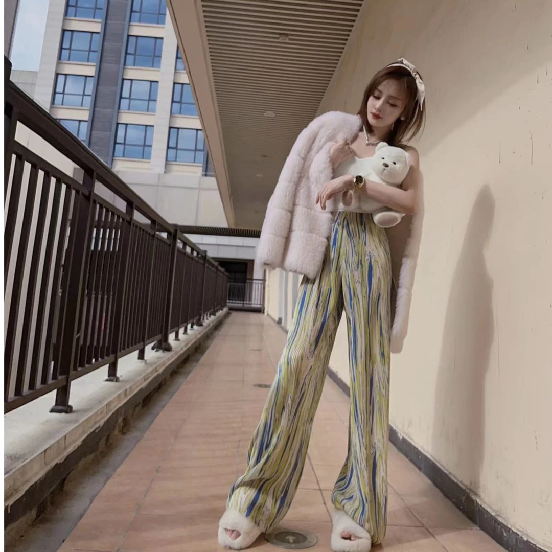 兜兜ai豆推荐海宁秋冬芭莎中长款毛毛无领千金显瘦气质宽松外套女