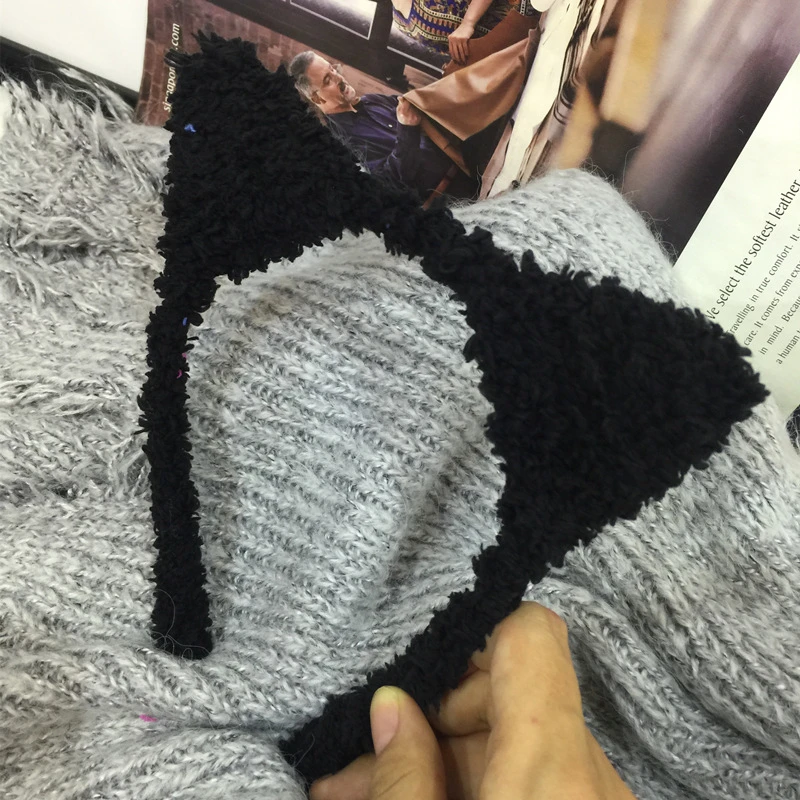 新款发饰 珊瑚绒猫耳朵可爱发箍美韩版头箍女