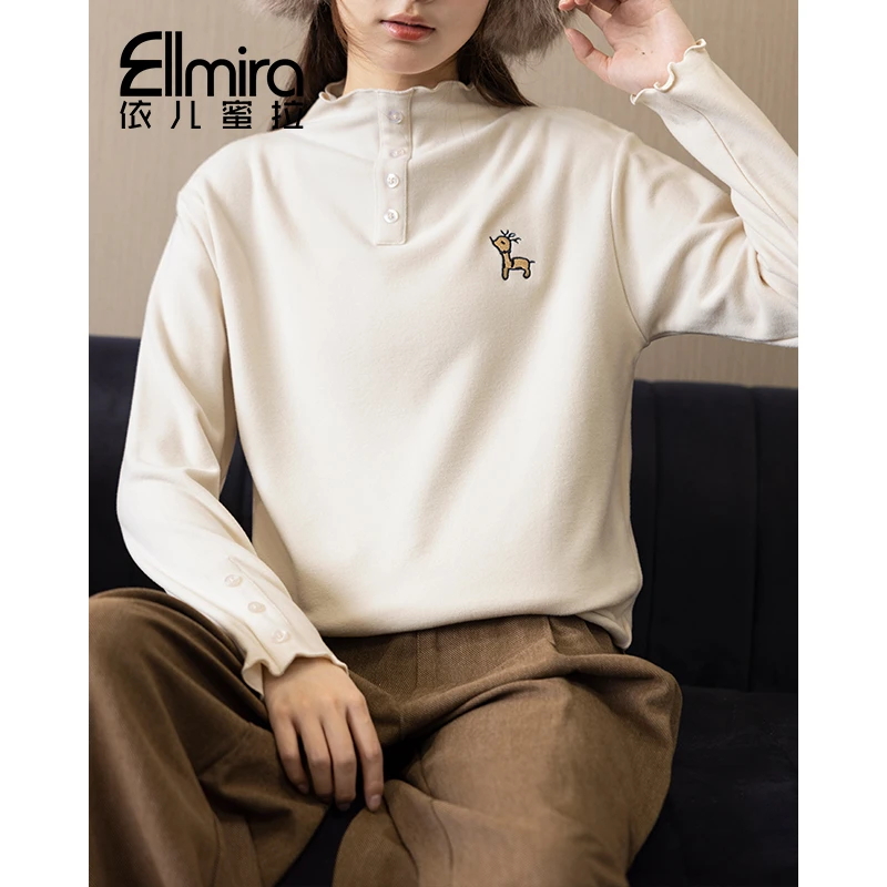 8734女童长袖T恤儿童上衣打底衫基础百搭2024新款女大童