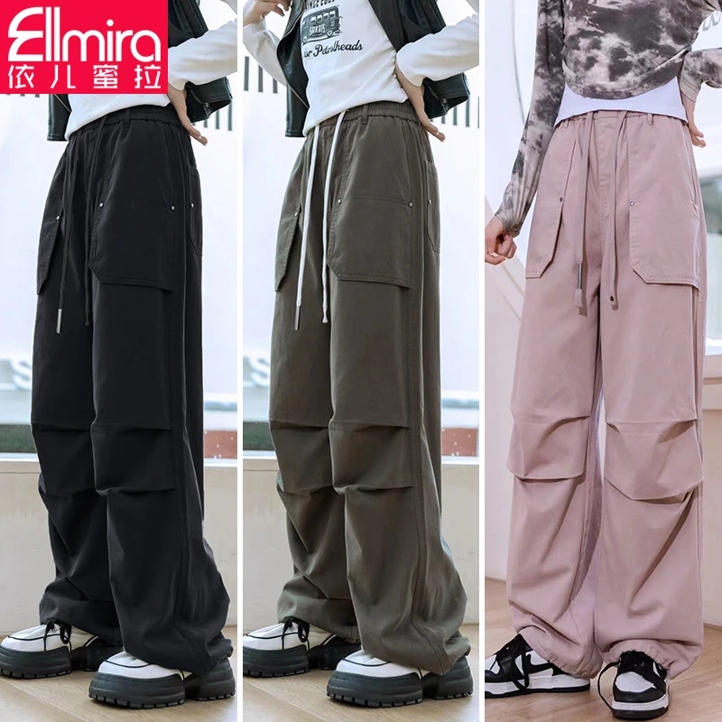 8516女童工装裤秋装儿童长裤运动裤宽松2024新款洋气大童裤子潮流