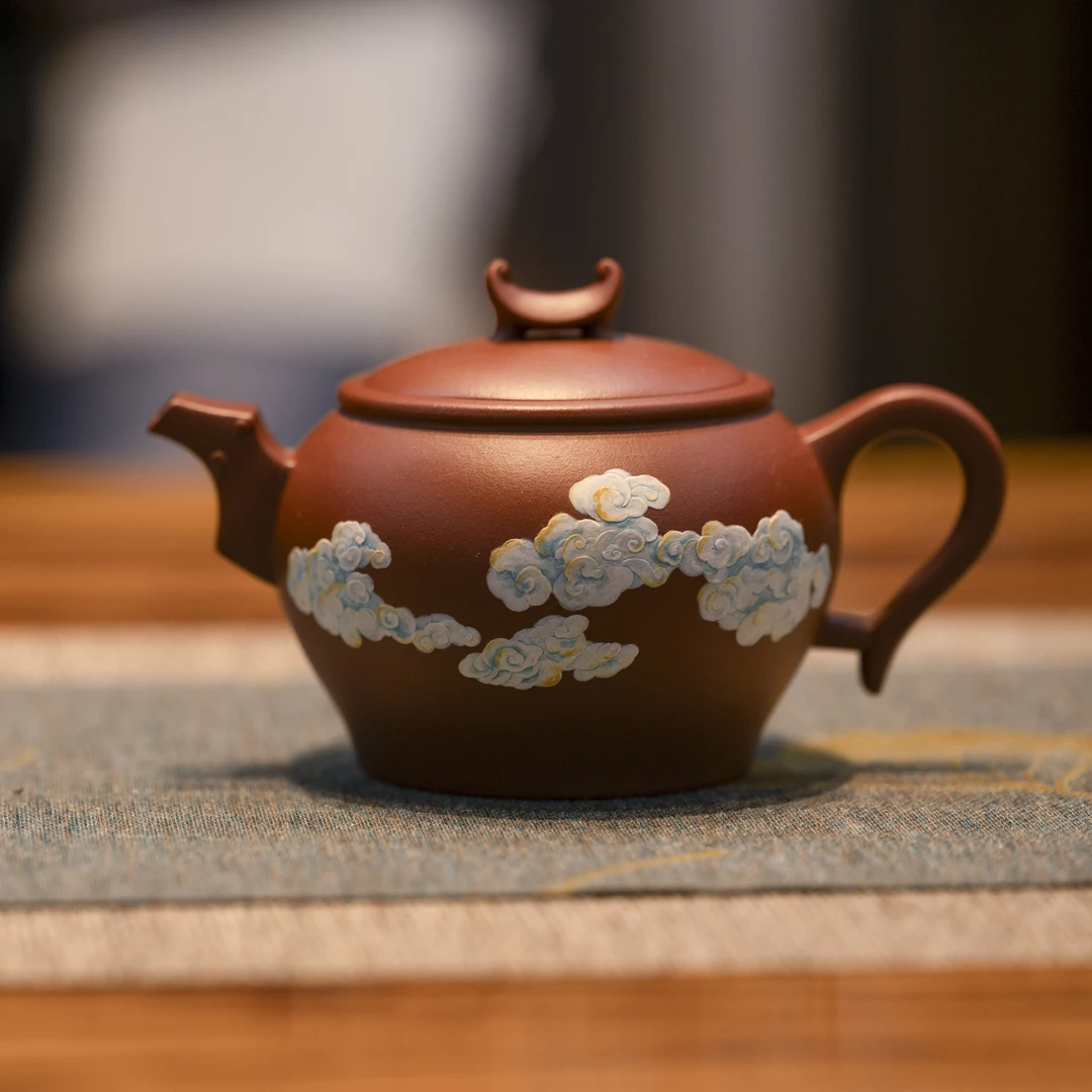 泥绘十二生肖之【马到成功】 宜兴紫砂壶 全手工 红降坡泥 精品泥绘