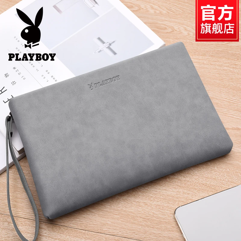 花花公子手包男士新款手拿包潮牌信封包男士包包商务钱包手抓夹包