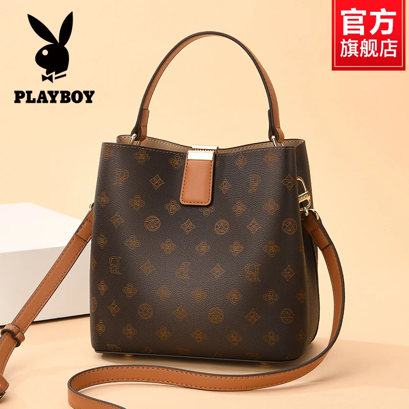 花花公子女包单肩斜挎包2025新款高级感通勤大容量水桶包秋冬新款