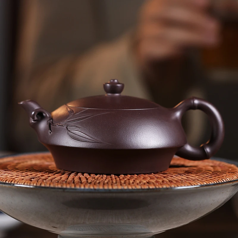 京峰阁宜兴紫砂壶原矿老紫泥雅韵壶 典藏纯全手工泡茶壶功夫茶具