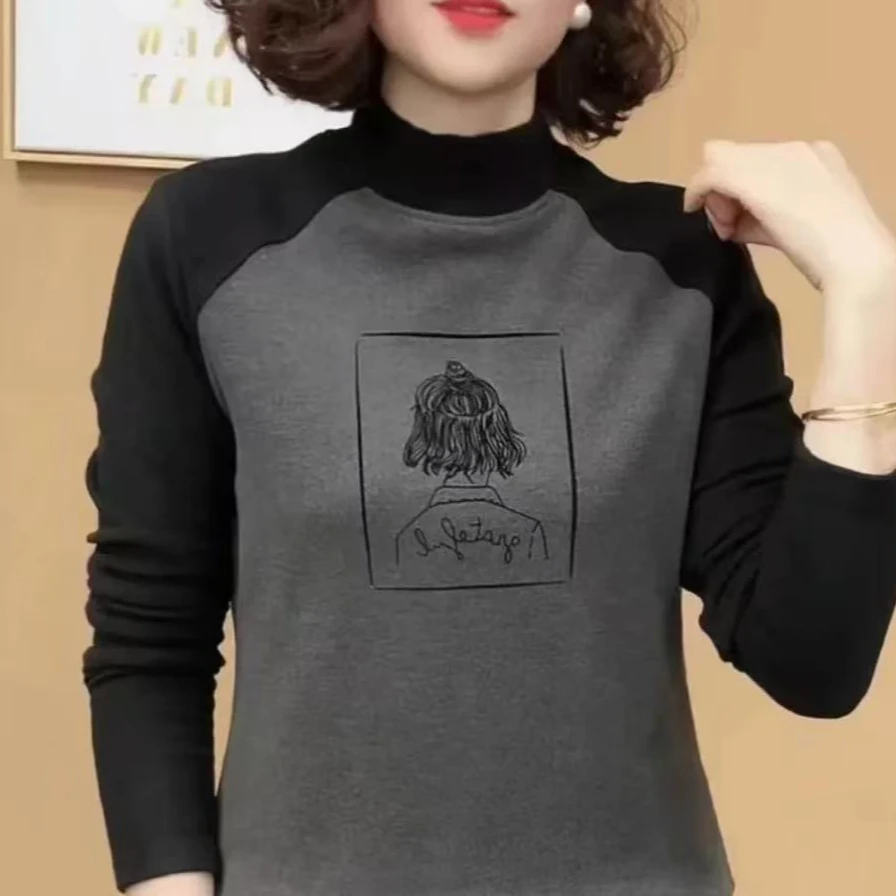 2024新品时尚秋冬季洋气百搭减龄显瘦打底衫女上衣