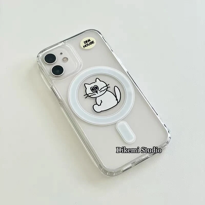 适用于可爱猫咪带磁吸支架iphone15/14手机壳女苹果1312promax/11