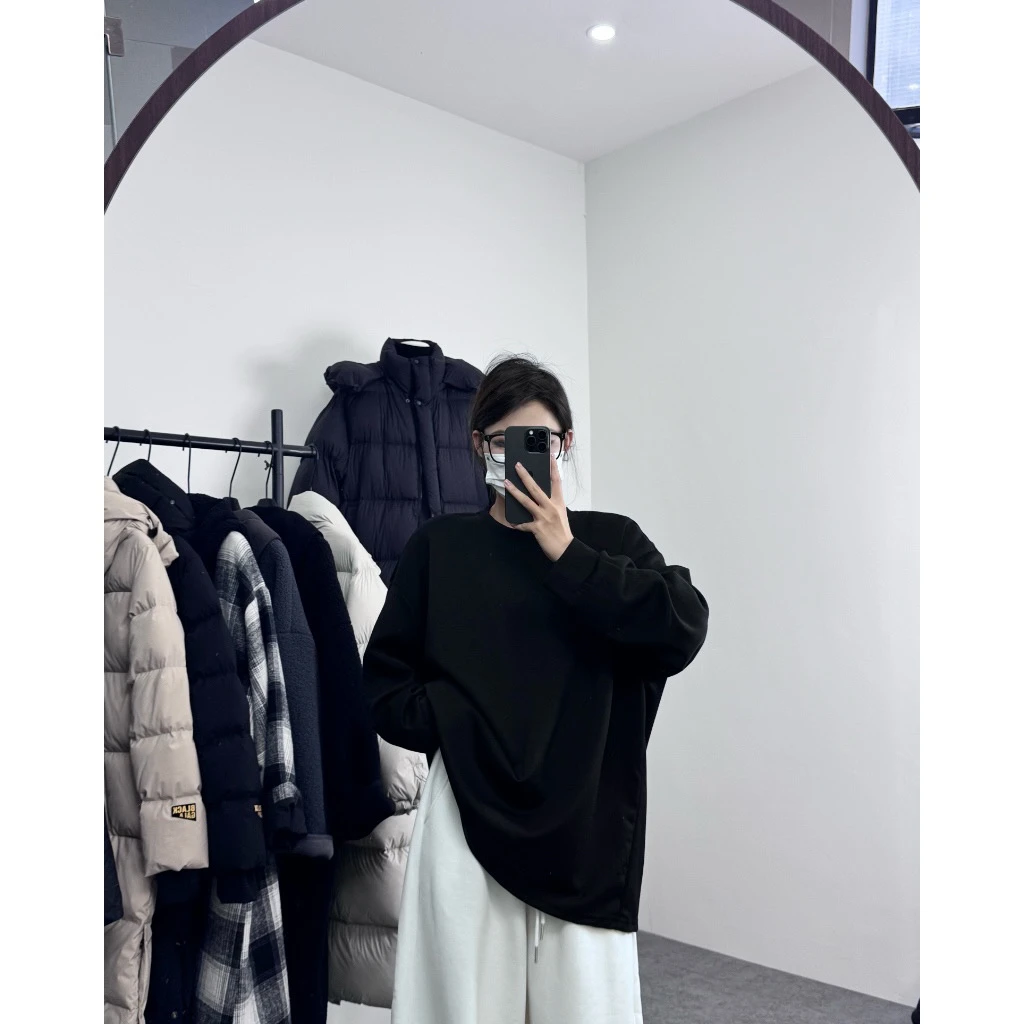 百搭净版～纯色净版软糯纯棉长袖tee