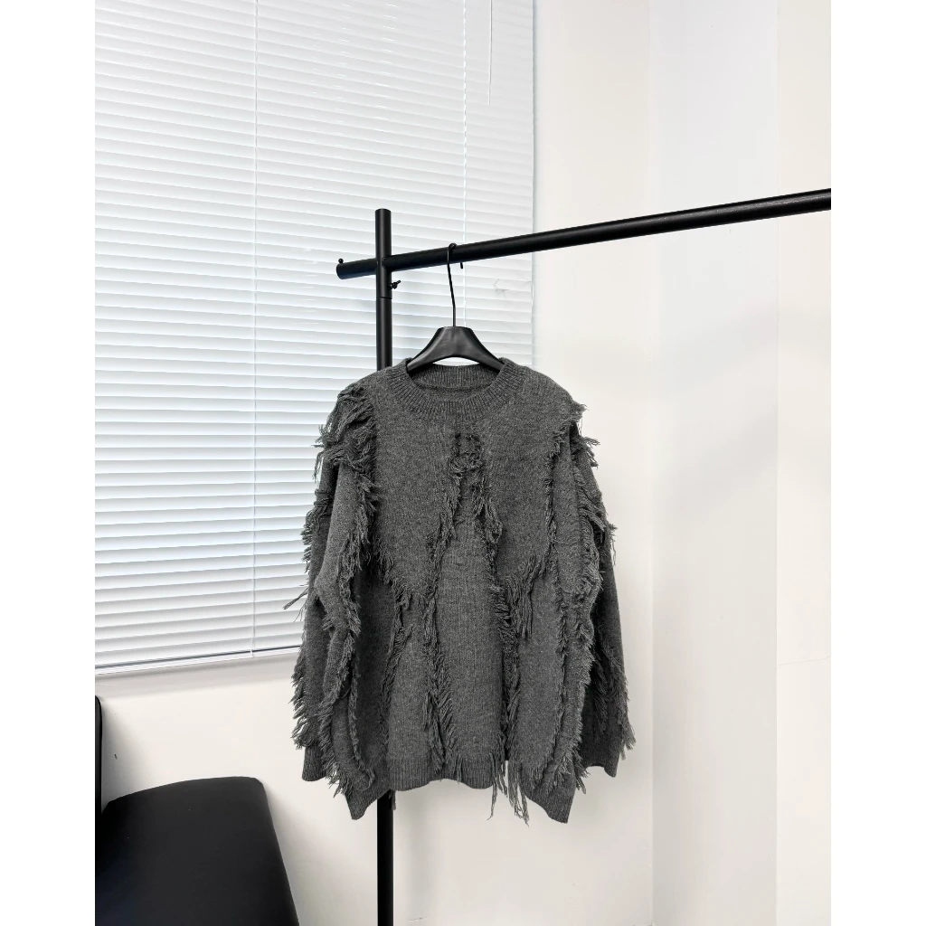 流苏毛衣～软fufu的流苏边宽松毛衣 8056#