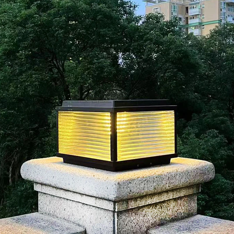 太阳能柱头灯户外围墙庭院灯防水别墅花园门柱灯大门口庭院装饰灯