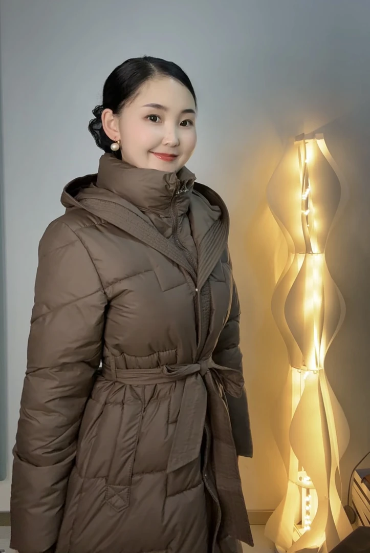 912冬季加厚过膝长款棉服收腰修身显瘦女士外套