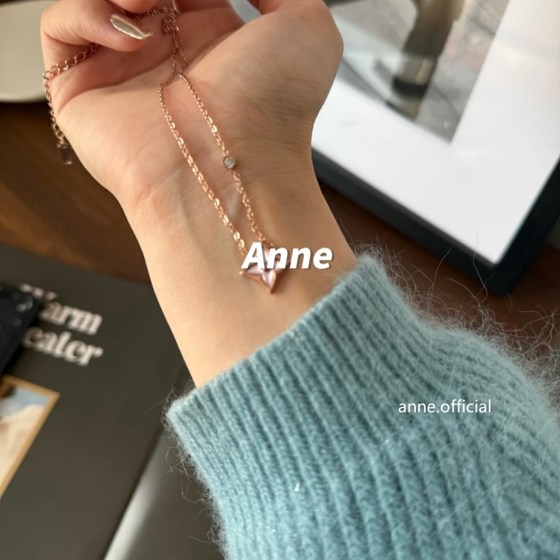 钛钢项链 【X524】轻奢时尚菱形贝壳四叶草项链精致高级感项链