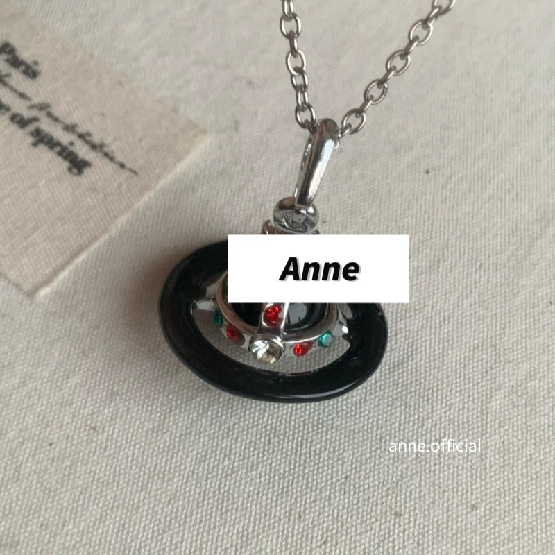 钛钢项链 【X527】轻奢时尚黑色星球项链精致高级感项链