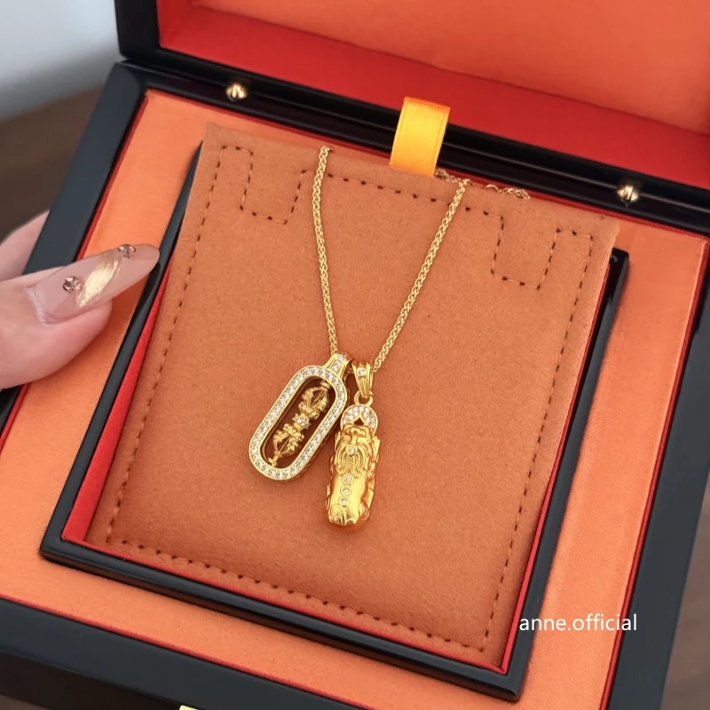 铜合金项链 【X528】轻奢时尚貔貅金刚杵项链精致高级感项链